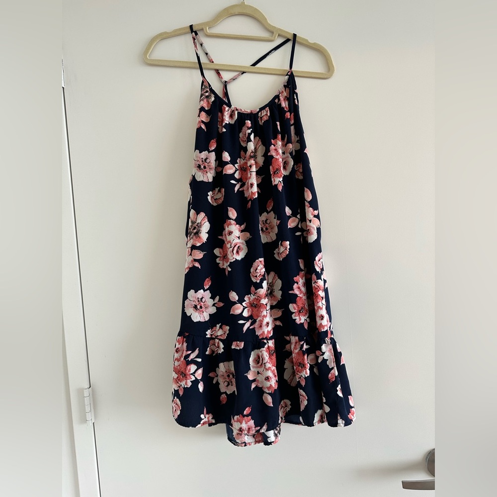 Aqua Floral Dress Size L